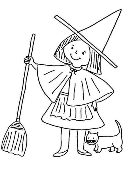 Dibujo de bruja de Halloween