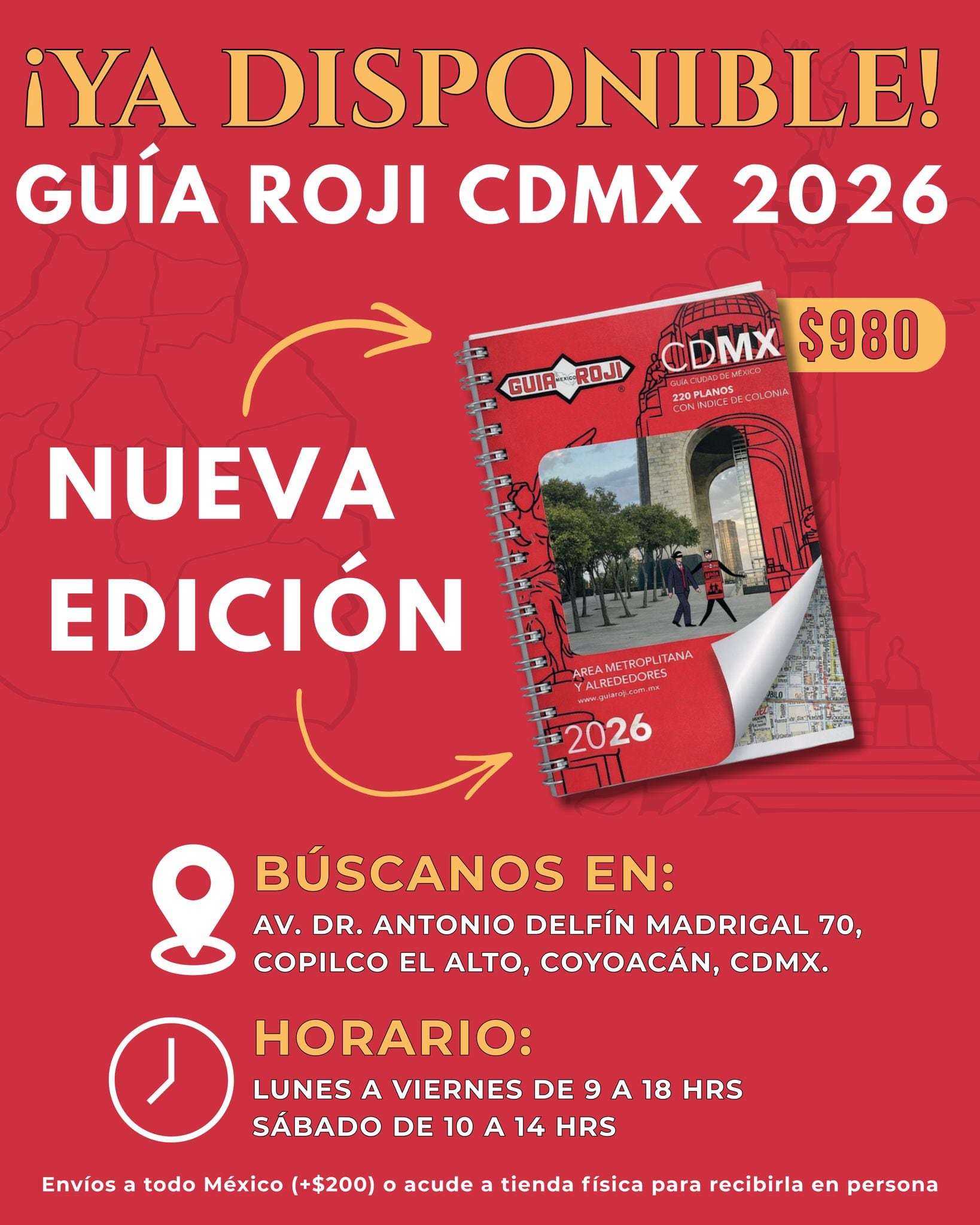 Guía Roji de la CDMX edición 2026.