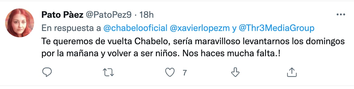 Fans de Chabelo se alegran por su regreso