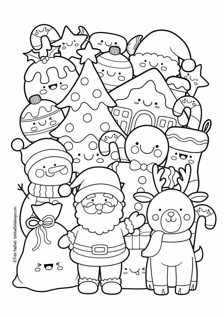 Dibujos de reno para colorear en Navidad