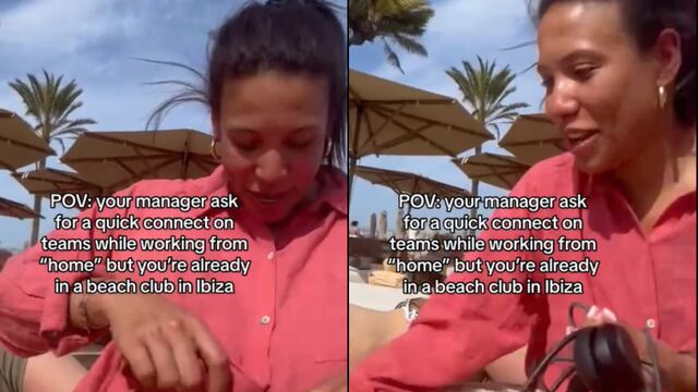 Su jefe le hizo una videollamada, pero ella en lugar de estar en home office aprovechó para irse a la playa