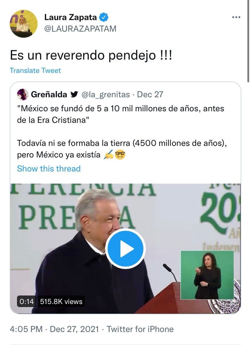 Laura Zapata tuit