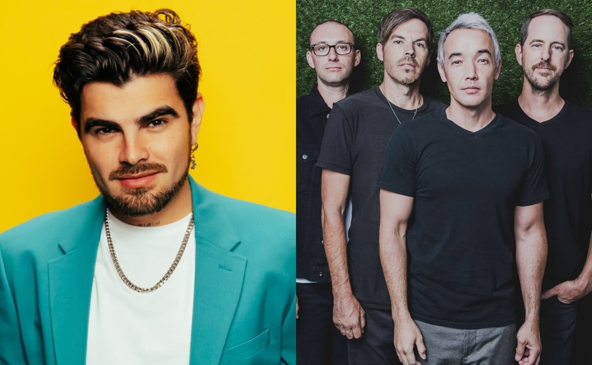 Jonathan Moly y Hoobastank en los Premios Juventud 2023.