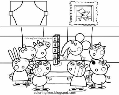 Dibujos de Peppa Pig regreso a clases para colorear
