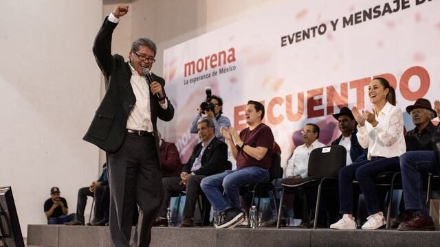 Claudia Sheinbaum, coordinadora nacional de los Comités de Defensa de la 4T, en compañía de Ricardo Monreal, senador de la República y Mario Delgado Carrillo, en una gira de trabajo por el municipio de Jerez