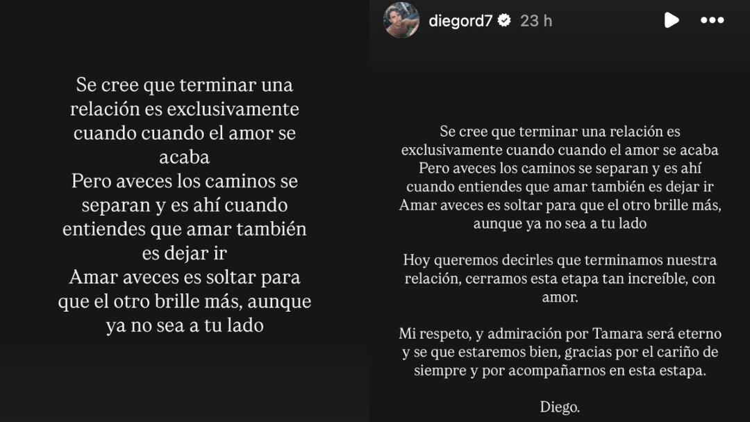 Tammy Parra y Diego Rodríguez anuncian su ruptura amorosa