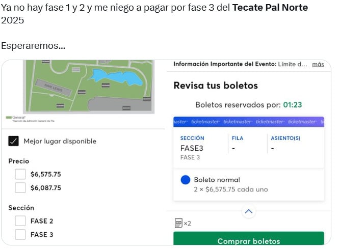 Memes de boletos para el Tecate Pal Norte 2025