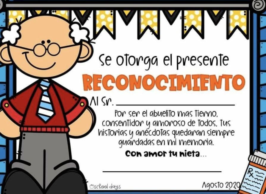 Tarjeta para el Día de los Abuelos diploma 2