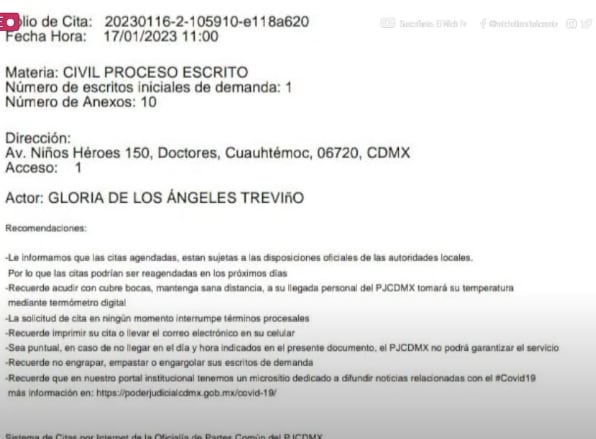 Gloria Trevi formaliza demanda contra Chumel Torres