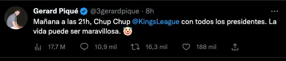 Primer tuit de Gerard Piqué tras la tiradera de Shakira