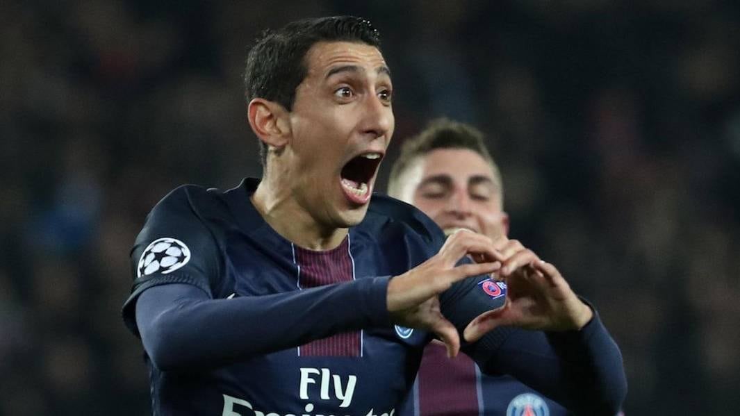 Ángel Di María marcó un golazo de tiro libre