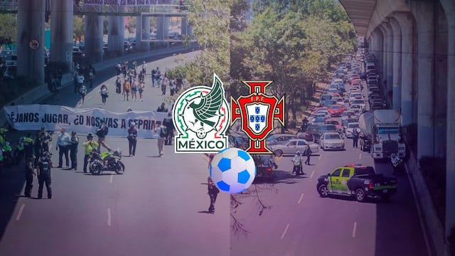 Bloquean Periférico Sur en CDMX contra la gentrificación previo al México vs Portugal