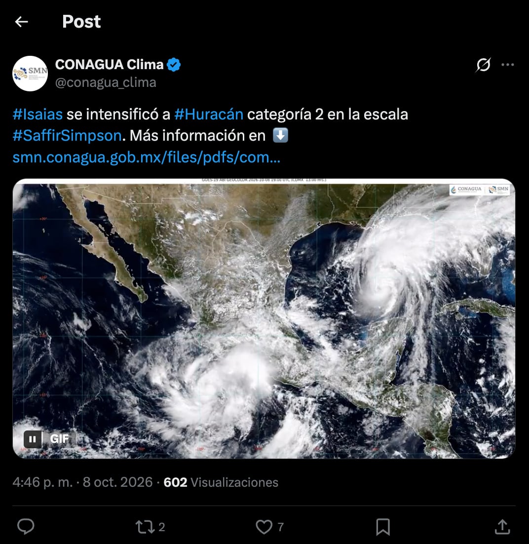 Huracán Isaías y tormenta tropical Simón