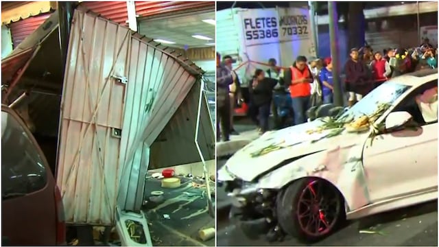 Menor de edad choca BMW contra puesto de tacos