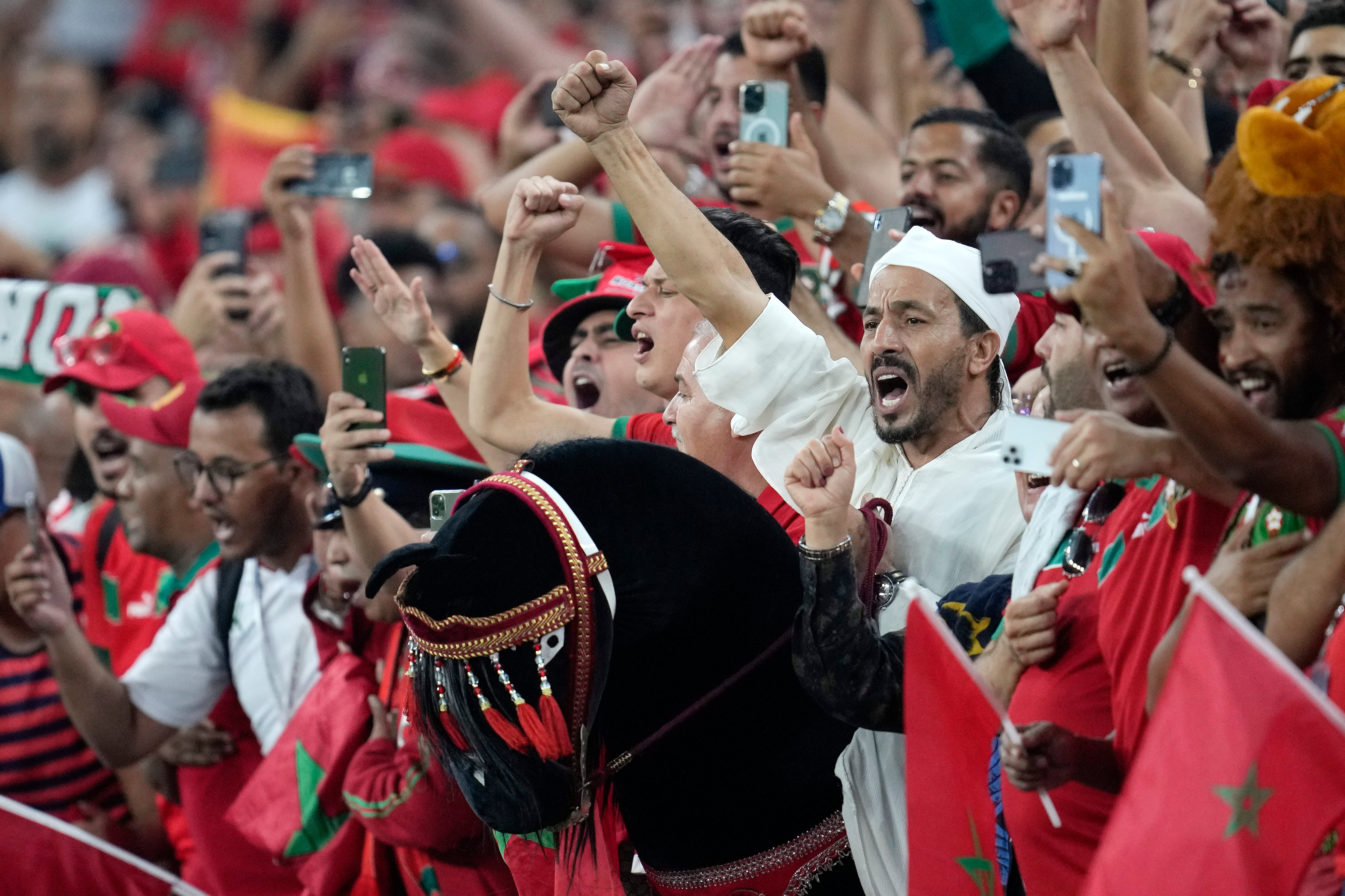 Fans de la Selección de Marruecos.