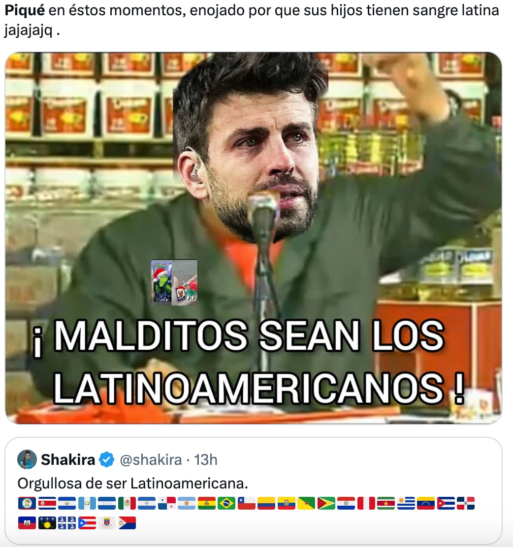 Memes apoyan a Shakira tras las declaraciones de Piqué sobre Latinoamérica