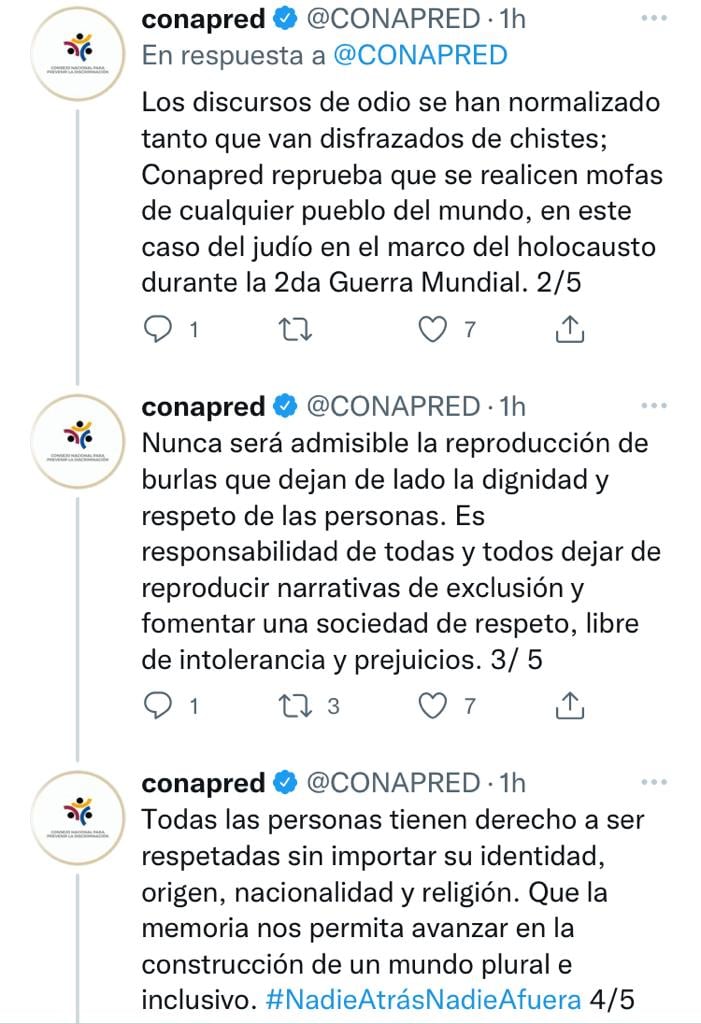 Conapred sobre el discurso de odio de la maestra