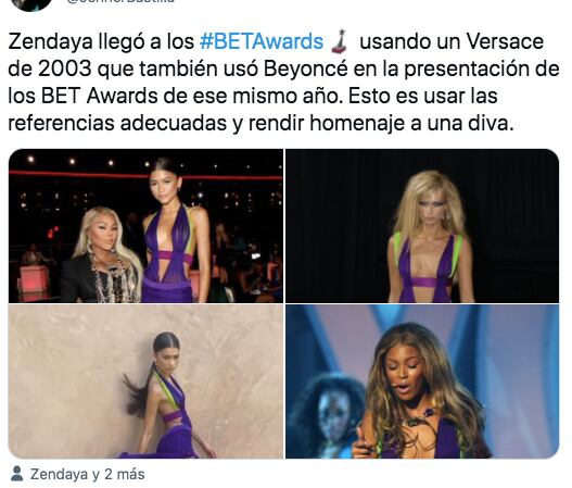Zendaya rinde homenaje a Beyoncé