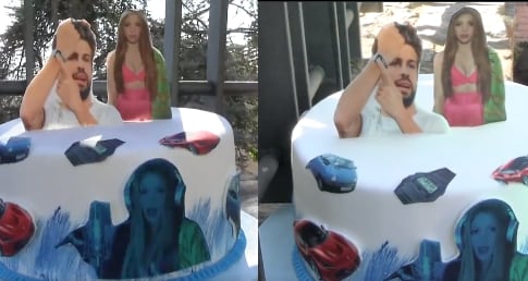 Regalan pastel a Shakira con el rostro de Piqué