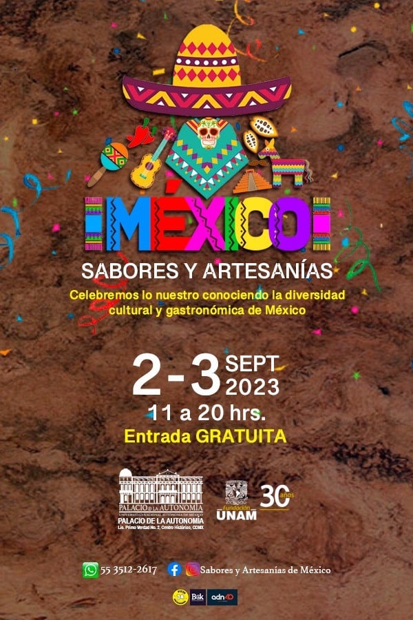 Festival “Sabores y Artesanías de México” 2 y 3 de septiembre de 2023