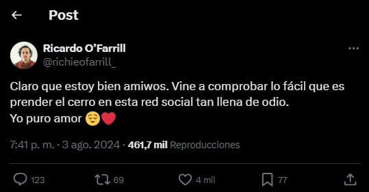 Ricardo O’Farrill en Twitter