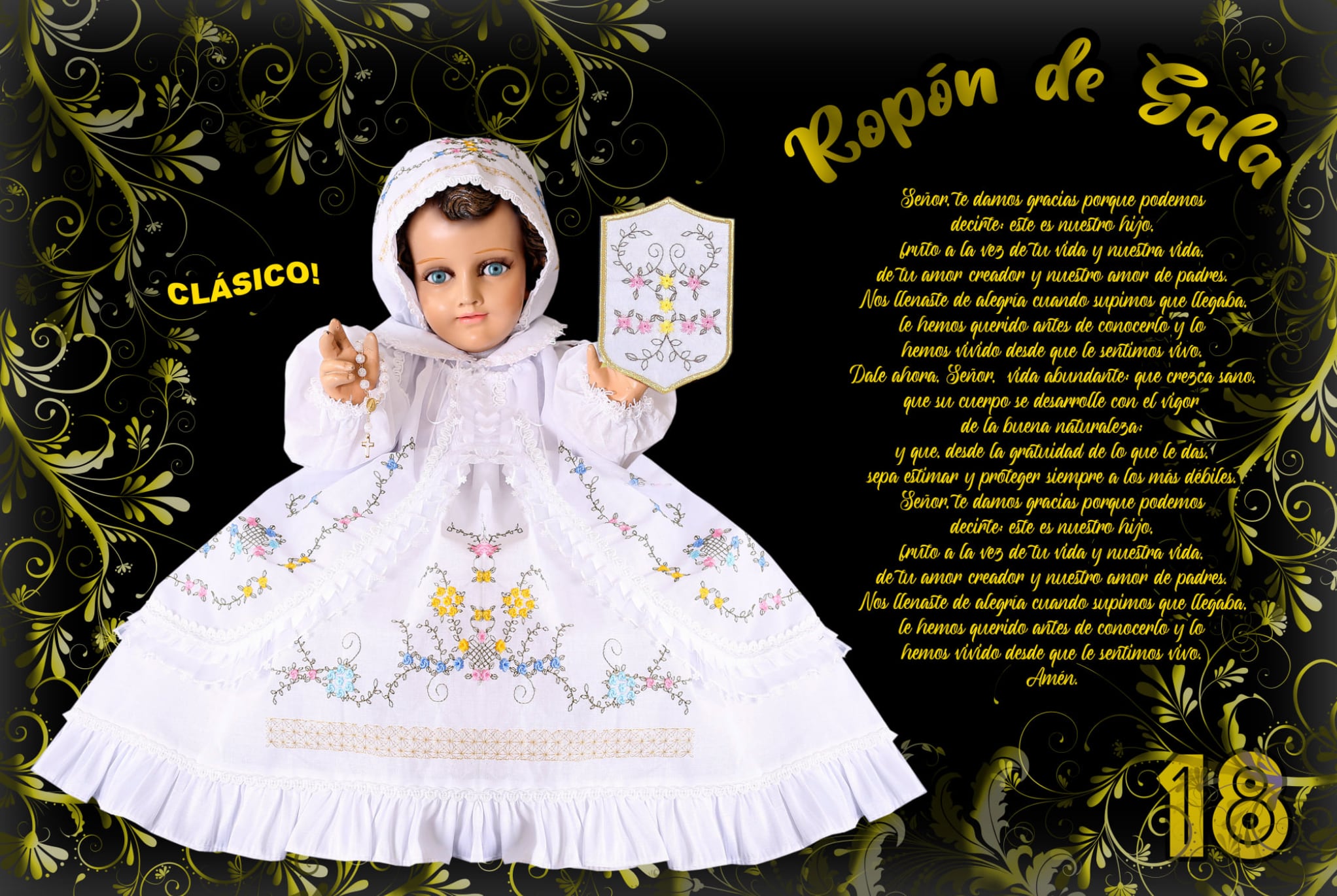 Niño Dios con ropón de gala