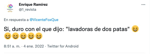 tuit de critica hacia Vicente Fox