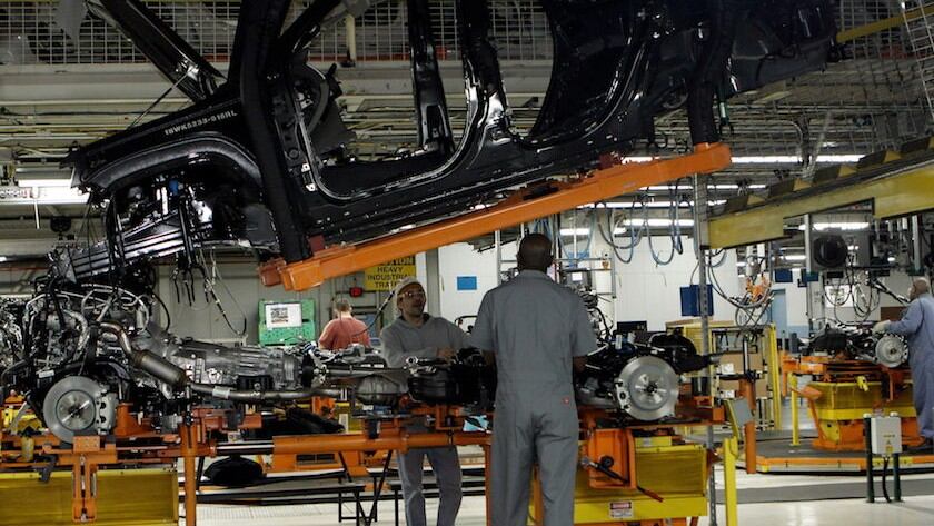 Imagen de archivo de una planta automotriz.