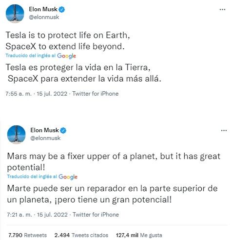 Elon Musk sobre sus planes de llegar a la tierra