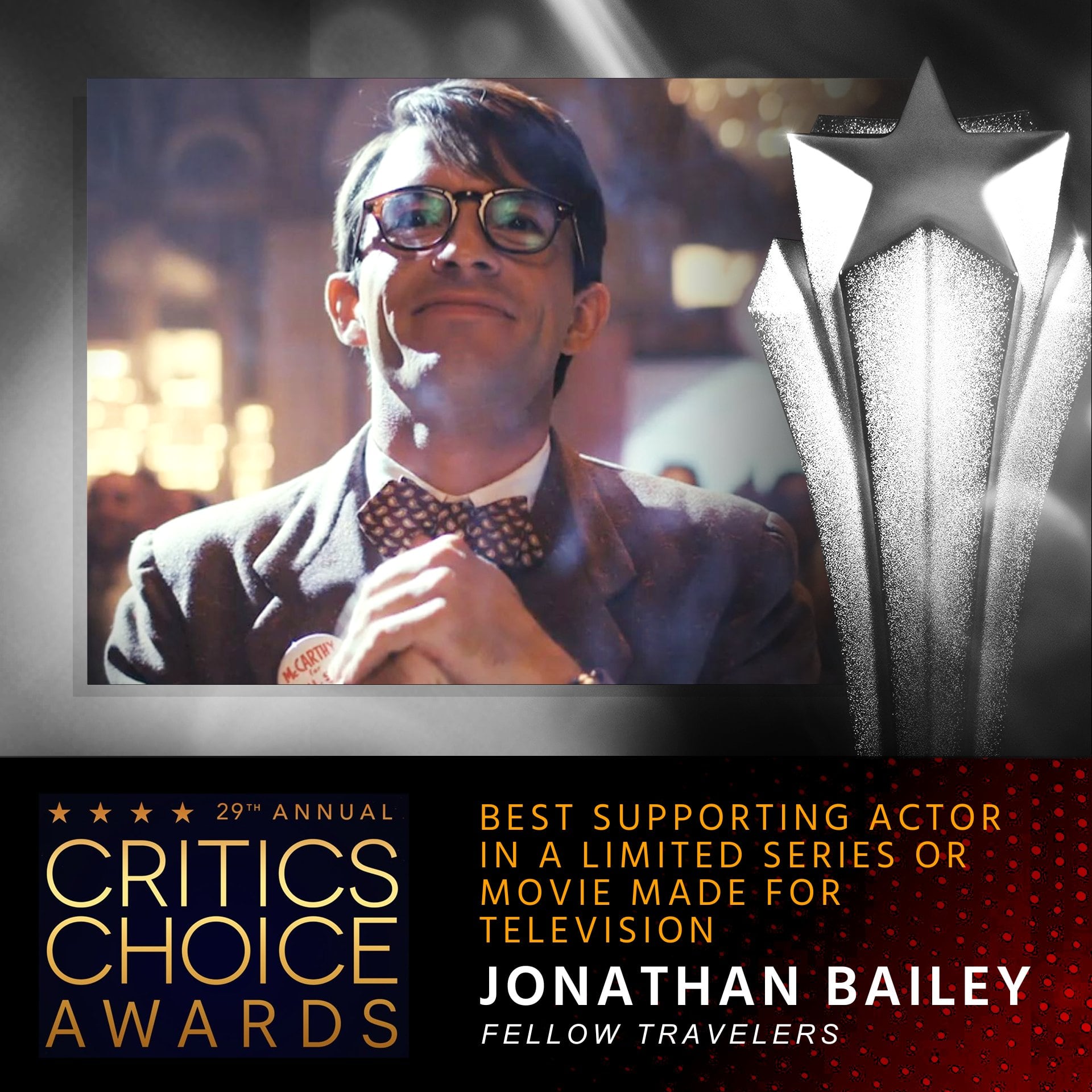 Jonathan Bailey, ganador Critics Choice Awards 2024