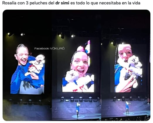Rosalía con peluches del Dr. Simi