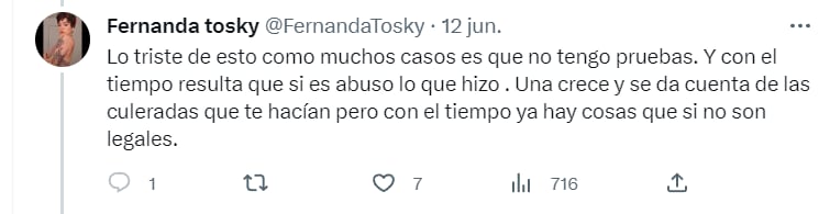 Tuits de Fernanda Tosky