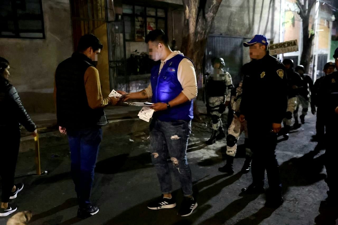 Elementos de seguridad en la alcaldía Coyoacán