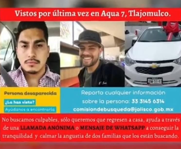 Jóvenes desaparecidos en Tlajomulco