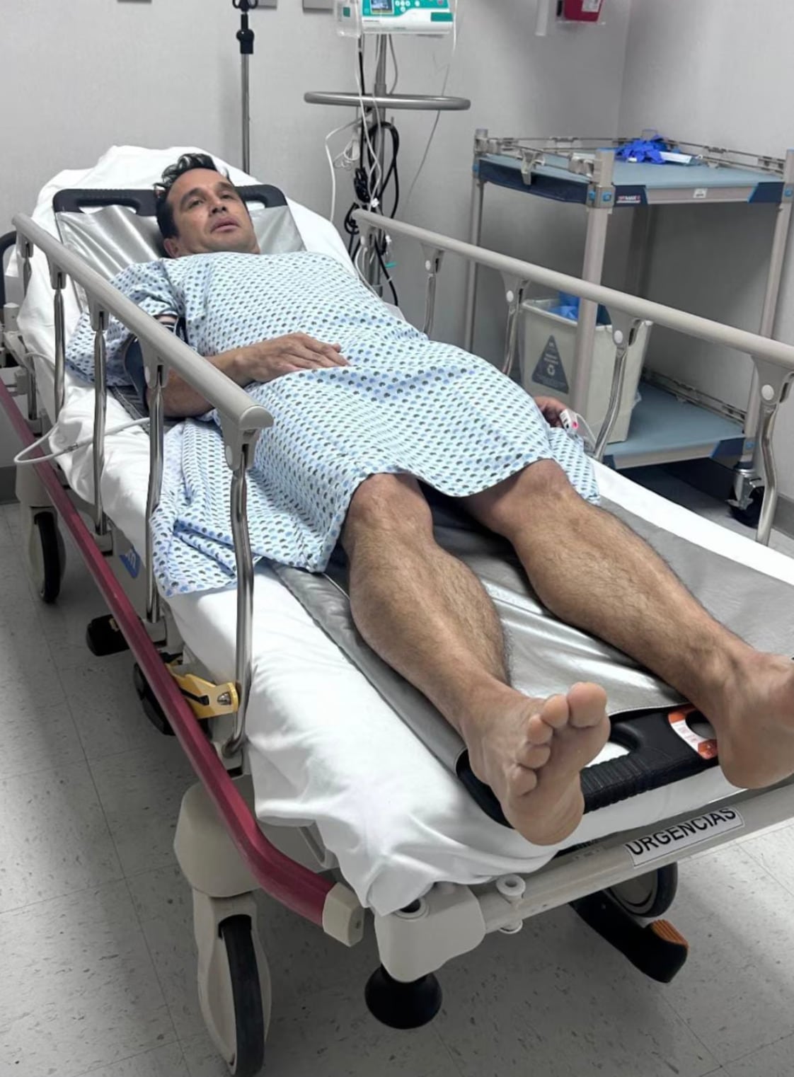 Luis Rodríguez, El Guana, cuando fue hospitalizado tras accidente