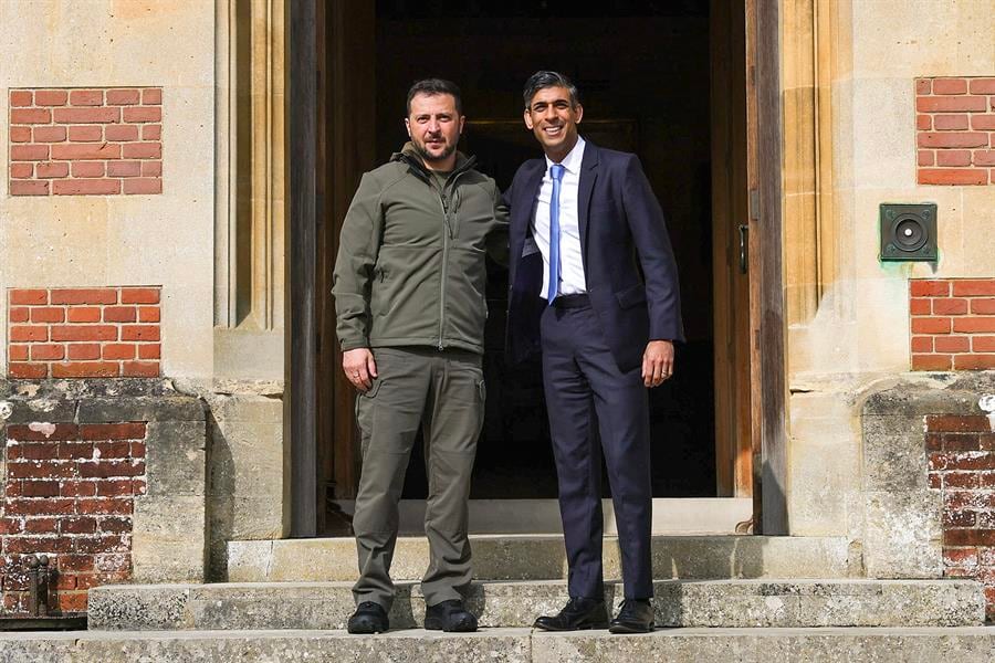 Volodímir Zelenski se reúne con Rishi Sunak, primer ministro británico