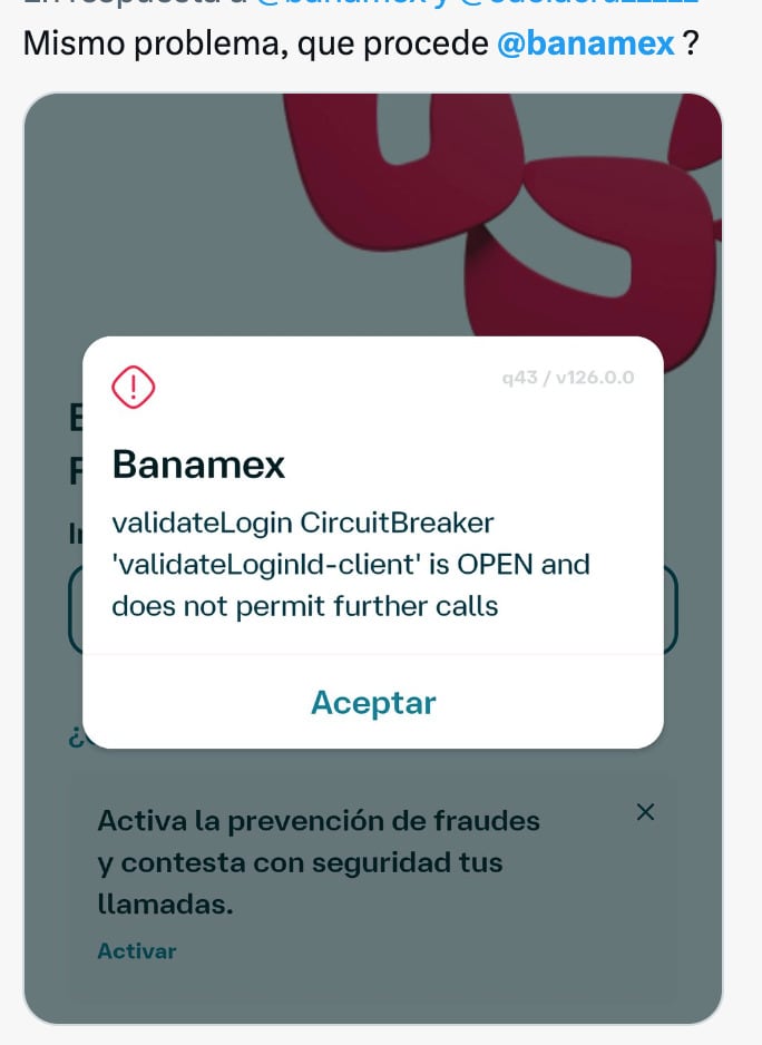 Se registra caída en la app de Banamex este 21 de enero