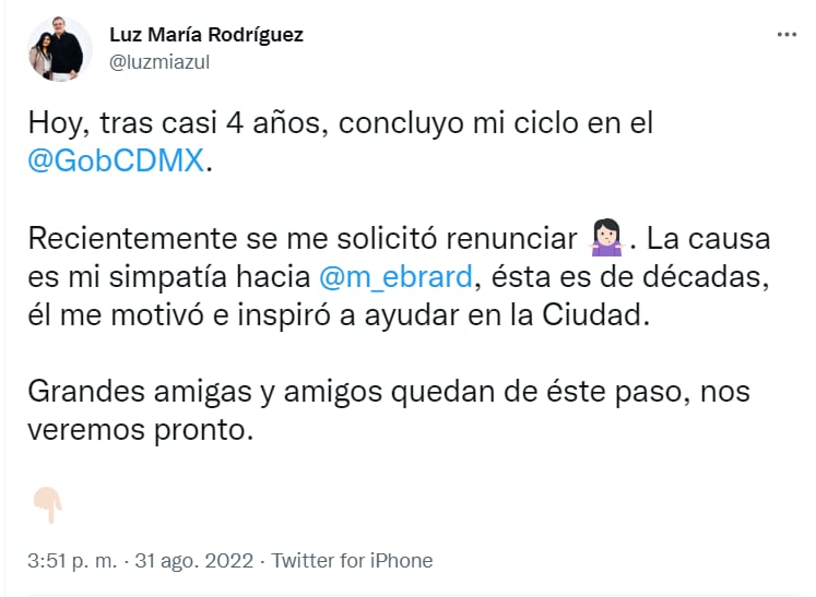Funcionaria de la CDMX denuncia petición de renuncia por simpatizar con Marcelo Ebrard