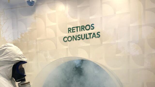 Sanitización de espacios públicos.