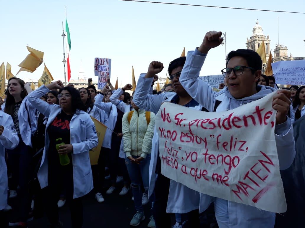 Protesta de estudiantes de Medicina