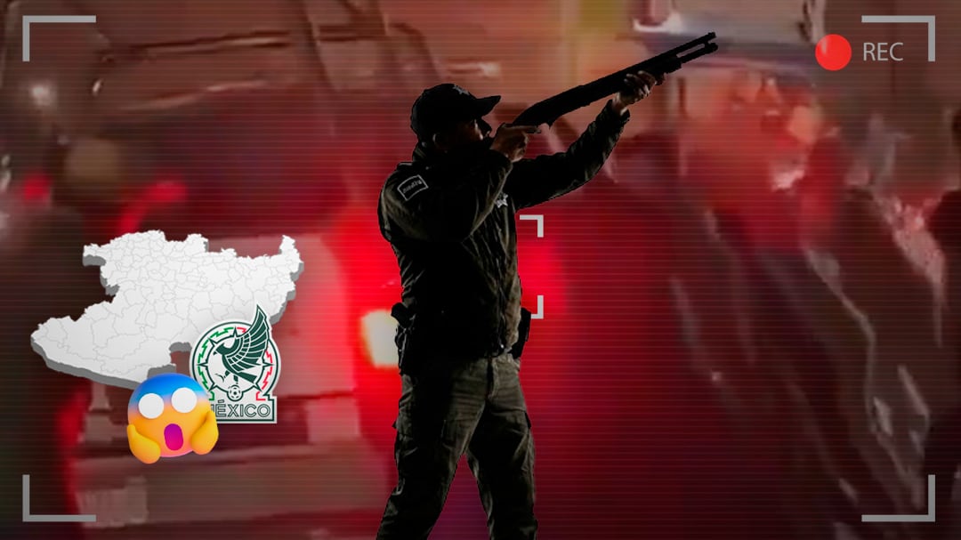Policías disparan durante festejos por triunfo de México ante Chequia en Apatzingán