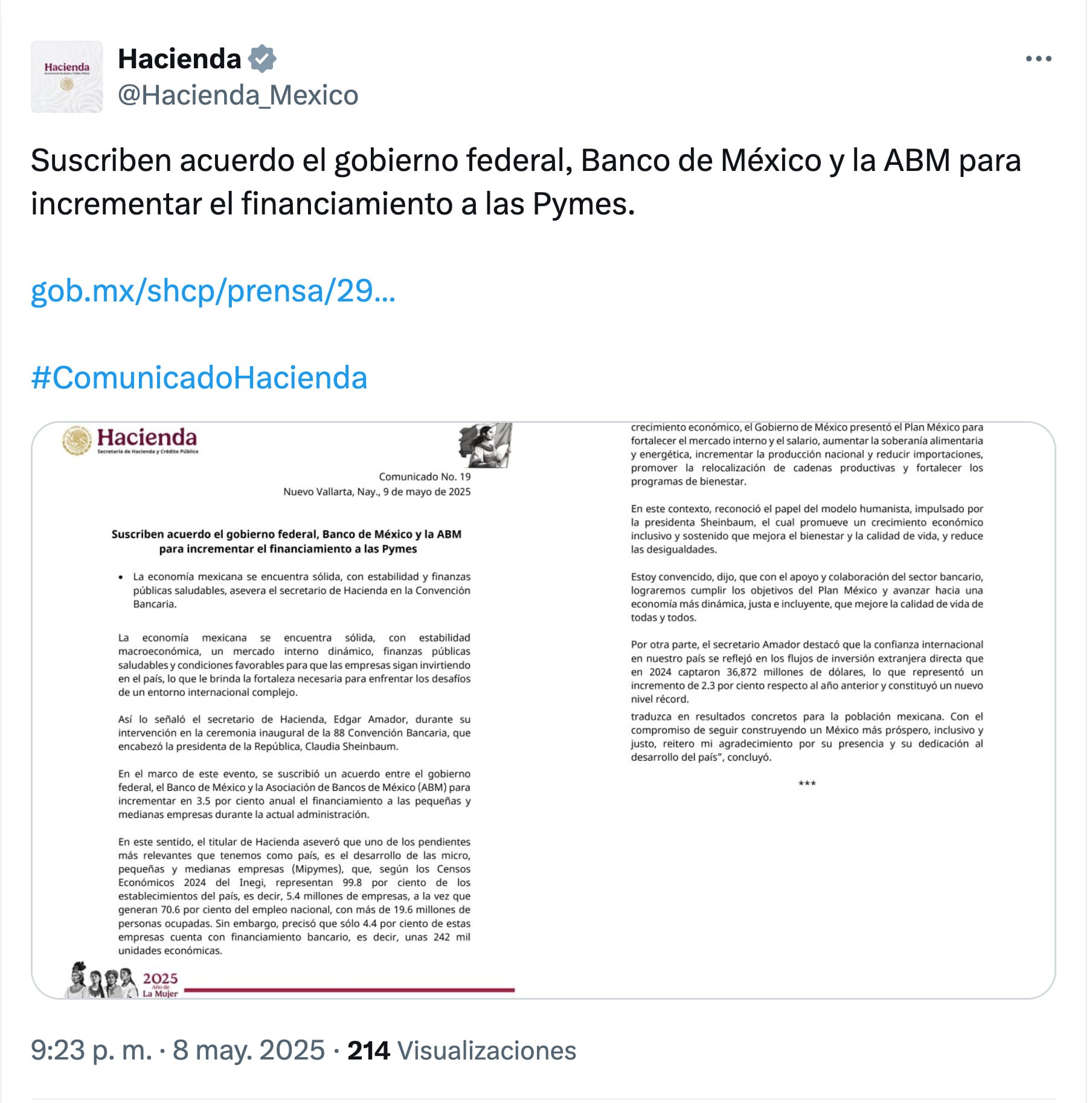 Claudia Sheinbaum en la Convención Bancaria 2025