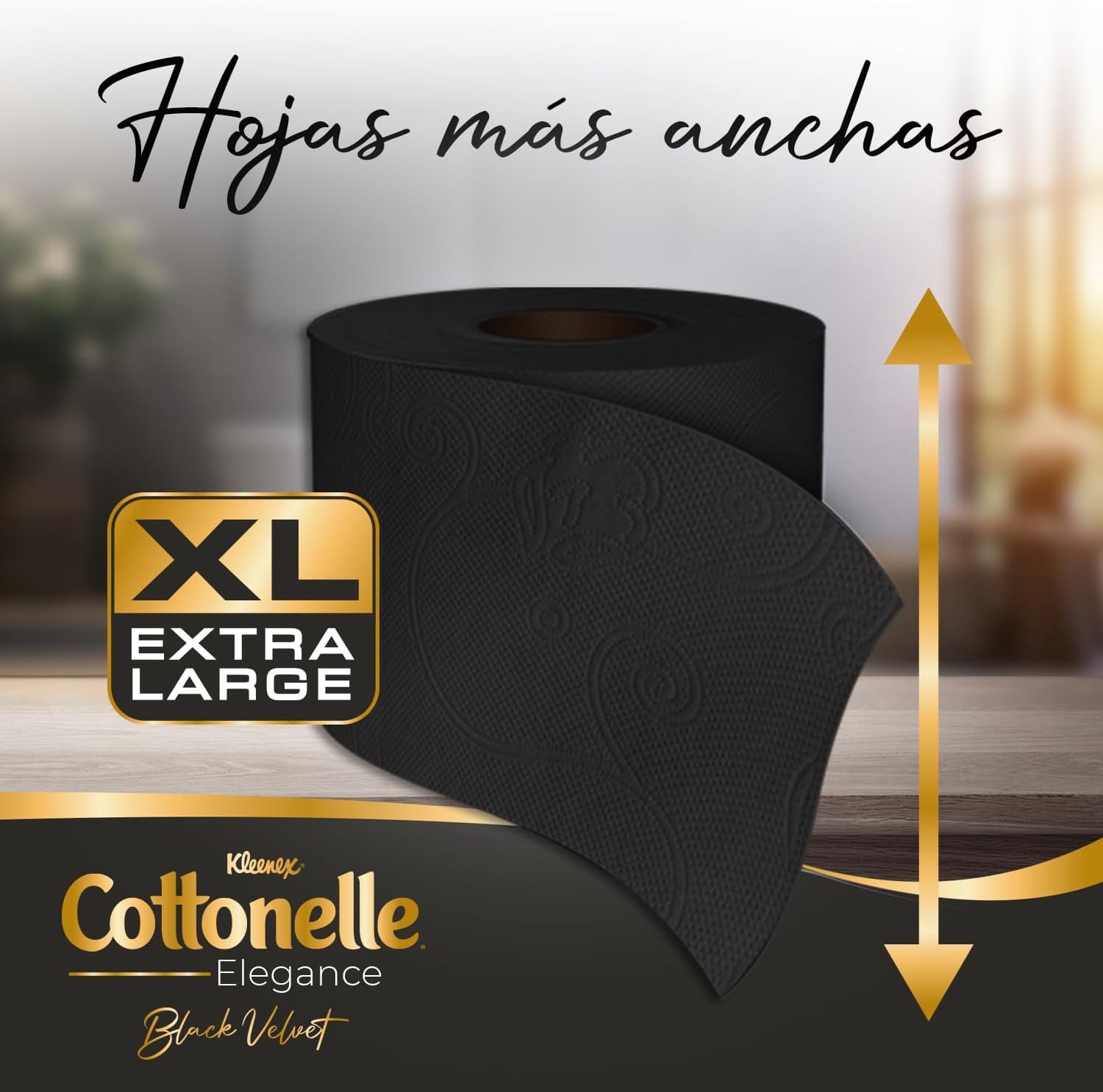 Papel higiénico Cottonelle de color negro en Bodega Aurrera