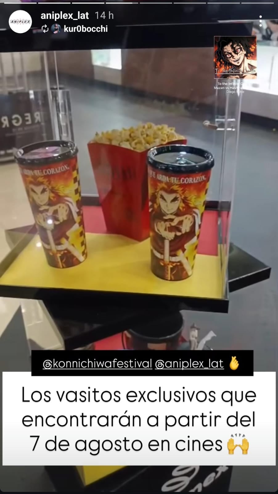 Vaso de Kimetsu no Yaiba Demon Slayer: El tren infinito en Cinemex