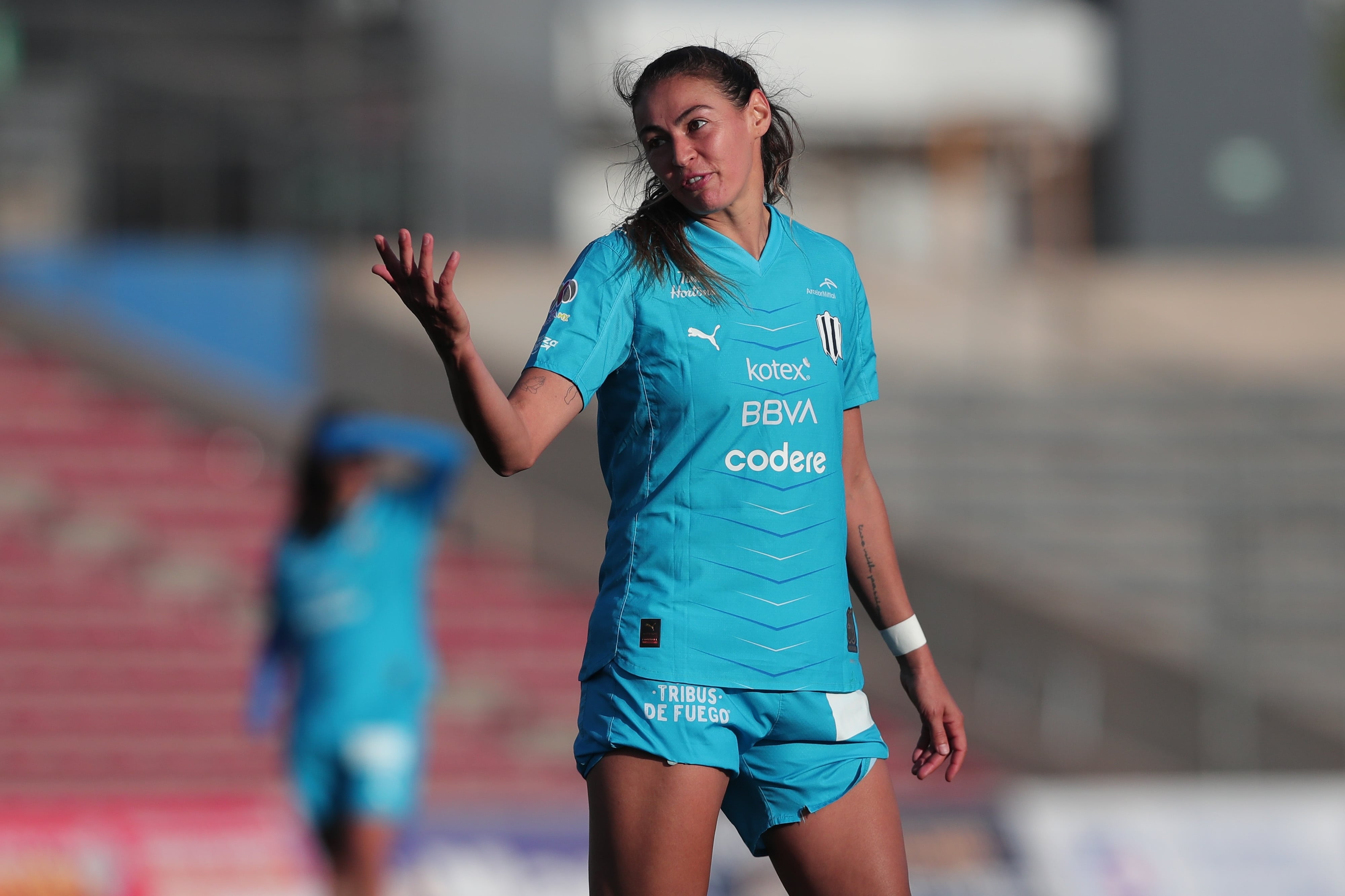 Christina Burkenroad of Monterrey during the 16th round match between FC Juarez and Monterrey as part of the Liga BBVA MX Femenil, Torneo Clausura 2026 at Olimpico Benito Juarez Stadium, on April 05, 2026 in Ciudad Juarez, Chihuahua, Mexico.