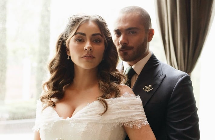 Claudia Martín y Carlos Said en su boda.