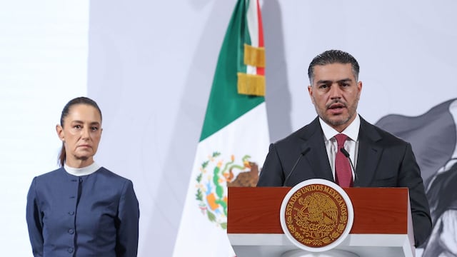 Claudia Sheinbaum Pardo, Presidenta de México, junto a Omar García Harfuch, secretario de Seguridad