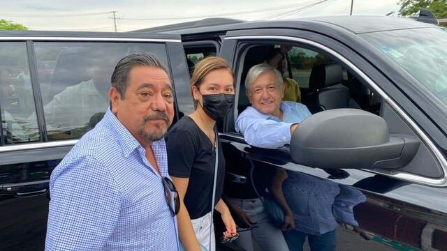 Félix Salgado Macedonio con Estrella Salgado y AMLO