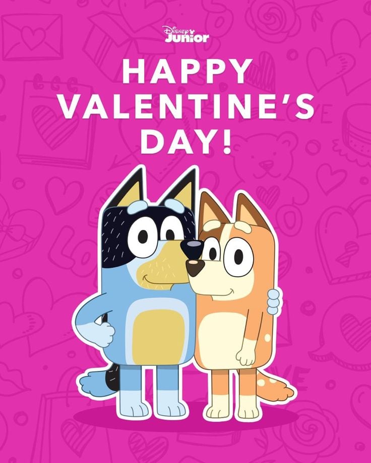 Fondos de pantalla para smartphone de San Valentín: Papás de Bluey