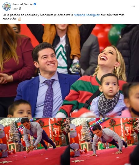 Samuel García presume su musculatura